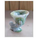 Slag Glass Cornucopia Vase