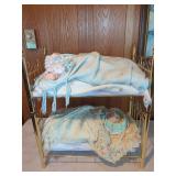 Bunk Bed Doll Display with Two Soft-Body Dolls