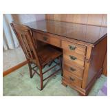 Young Republic Tell City Chair Co. Solid Hard Rock Maple Desk and Chair