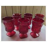 Six Noritake Spotlight Red Footed Tumblers