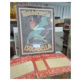 Mandarinette Isola Bella Framed Advertisement Poster with Coca Cola Snack Counter Signs