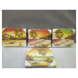 Four Tropical Scene Paintings