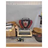 Collection Including Typewriter, 8-Track Tapes, and Accessories