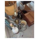 Table Lamps and Wooden Storage Box