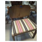 Wood Framed Chair with Striped Upholstery