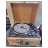 Silvertone Portable Turntable with Assorted 8-Track Tapes