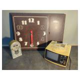 Group of Electronics including Clock, Radio and Television