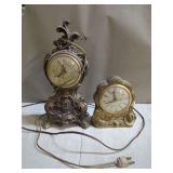 Pair of United Metal Goods Electric Mantel Clocks