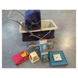 Thayer Baby Carriage, Fisher Price Toy, Girder & Panel Building Set, and Clock