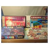 Monopoly, Life Star Wars, Mad Magazine, Luxury Billards, and Snoopy