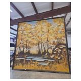 Framed Oil Painting on Canvas Depicting a Forest Landscape by Viaran