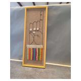Framed Hand and Stripes Fiber Art
