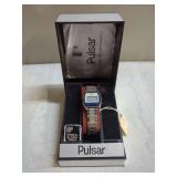 Pulsar Digital Alarm Timer Wristwatch with Display Case