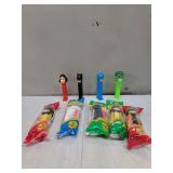 Pez Candy Dispensers: Batman, Wonder Woman, Hulk, Wolverine