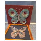 Two Butterfly String Art Pieces