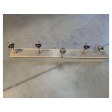 Five-Light Vanity Fixture with Brass-Tone Accents