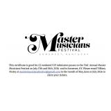 (2) weekend VIP Admission passes to the 33rd Annual Master Musicians Festival on July 17th and 18th, 2026