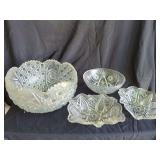 Pressed Glass Bowls, Set of Four