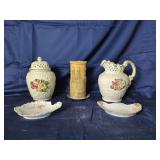 Collection of Decorative Porcelain and Wax Items
