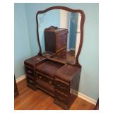 Waterfall Style Vanity with Etched Mirror