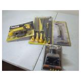 Automotive and Utility Tool Set Including Flush and Fill Kit, Files, Windshield Tool, and Headlamp