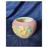 Ceramic Floral Motif Planter Bowl Marked U.S.A. 53