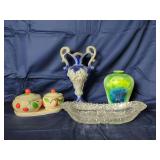Assorted Decorative Glass and Ceramic Tableware Collection