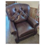 Brown Leather Tufted Recliner