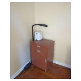 Wood Laminate Storage Cabinet with Two Drawers and Lower Compartment