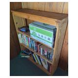 Wooden Bookshelf with Assorted Reference and Fiction Books