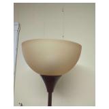 Brown Floor Lamp with Frosted Glass Shade