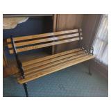 Slatted Wood and Cast Metal Garden Bench