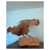 Taxidermy Grouse Display on Wood Base