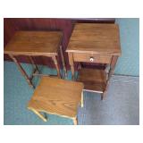 Three Wooden Side Tables