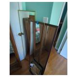 Set of Two Rectangular Wall Mirrors with Wood Frames