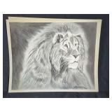 Michael Hammond Signed Limited Edition Lion Graphite Drawing