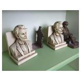 Abraham Lincoln Bust Bookends and Figurine Set