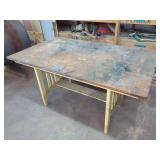 Slatted Base Work Table with Rectangular Top