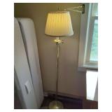 Brass Finish Adjustable Swing Arm Floor Lamp