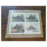 Paul Thrash Four Seasons Log Cabin Print Set