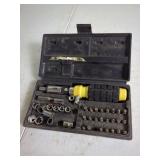 Multi-Bit Screwdriver and Socket Set with Carrying Case