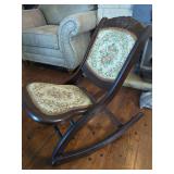 Rocking Chair with Floral Upholstery