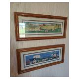 Two Susan Henke Framed Prints: Willow Tree Farm and Morning Breezes