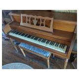 Henry F. Miller Console Piano with Bench and Music Books