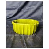 Green Glazed Ceramic Planter with Embossed Animal Skull Motif