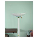 White Floor Torchiere Lamp with Circular Base