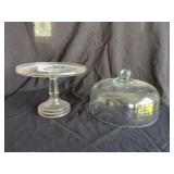 Clear Glass Pedestal Cake Stand with Dome Cover