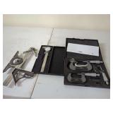 Precision Measurement Tool Set: Dial Caliper, Micrometers, and Combination Square