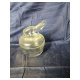 Clear Glass Covered Dish with Elephant Finial