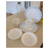 Pyrex Corelle Blue Cornflower Pattern Dinnerware Set